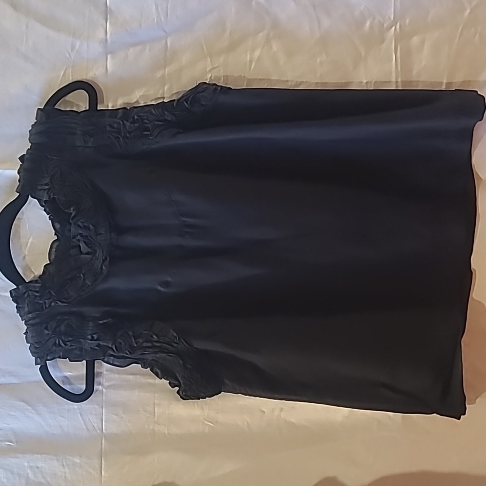 French Connection black silk ruffle tank top 10